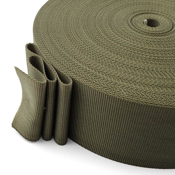 Стропа (ременная лента) 60 мм, 30 м, толщ. 1.0 мм, [37.9 г/пог.м], 100% п/э, 016 хаки, С761