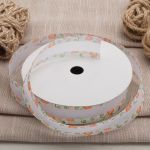 Тесьма отделочная Завитки, 25 мм, 25 м, 01 белый/оранжевый