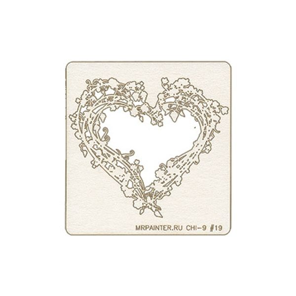 Чипборд 9.5х10 см, 1 шт, 19 Цветочное сердце, Mr.Painter CHI-9