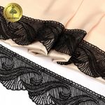 Кружево на сетке 70 мм, 2107 цв.черный уп.13.71м, Kruzhevo