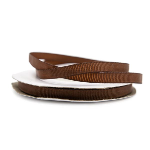 Лента репсовая (в рубчик) 6.0 мм, 18.28м (аналог 7702719) (078 т.коричневый)