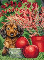 Алмазная (кристальная) мозаика Фрея ALPD-212, на подрамнике Малыш такса, 30х40 см