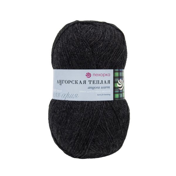 Пряжа Пехорка Ангорская теплая / уп.5 мот. по 100 г, 480 м, 435 антрацит