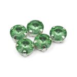 Хрустальные стразы в цапах круглой формы, св.зеленый 10 мм, 5 шт. Astra&Craft, РЦ016НН10