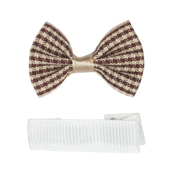 Набор Б-001 мини бантик+заколка 33мм/35мм (коричневый/белый) 29352