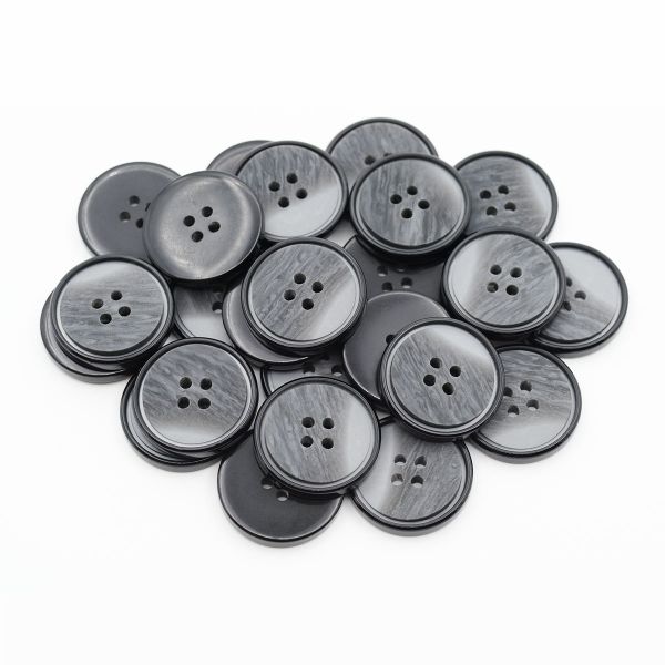 Пуговицы 4 прокола 40L (25мм), (Black (черный)), 24 шт