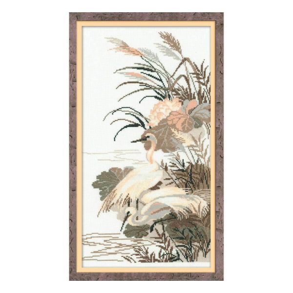 Набор для вышивания нитками Риолис, Цапли, 26х48 см