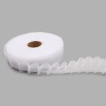 Лента (тесьма) шторная: сборка косая (правый наклон) (1:2) 50 мм / 50 метров, прозрачная