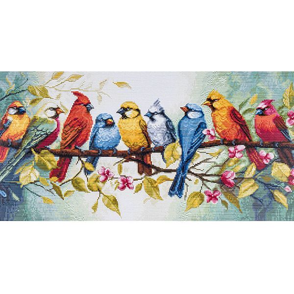 Набор для вышивания нитками, Luca-S, BU5062 Песня птиц 43х22см
