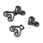 Крючки пришивные декоративные 24х15 мм, олово (чер.никель)), 6 шт