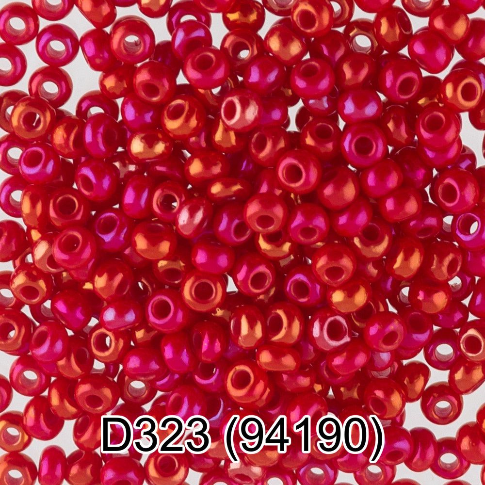 Бисер Preciosa круглый 10/0, 2.3 мм, 10х5 г, 1-й сорт, D323 красный, 94190, круглый 4