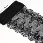 Кружево бельевое эластичное 230 мм / 10 м, 8037, цв.черный, Kruzhevo