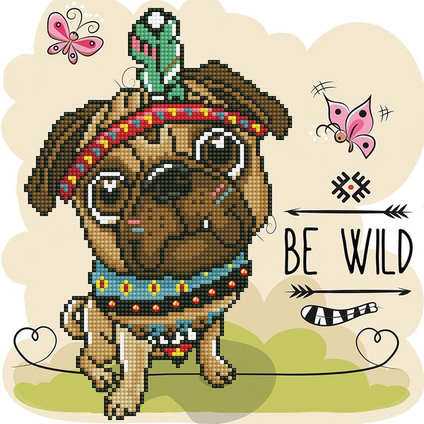 Алмазная (кристальная) мозаика Фрея, Маленький индеец, 30х30 см