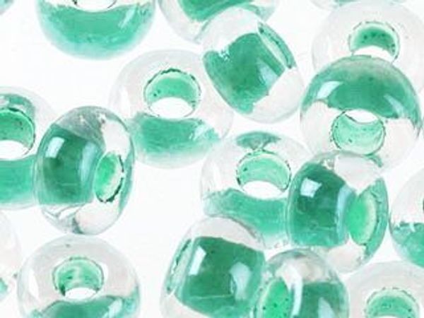 Бисер Preciosa прозрачный, цветной центр и покрытие 10/0 (2.3 мм), 1х50г, цв. 38658