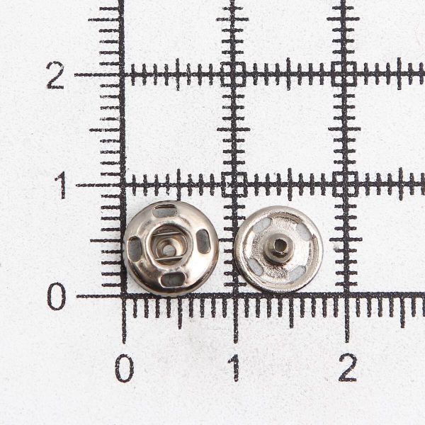 Кнопка пришивная металл ⌀9.0 мм, никель, 12 шт, Pony