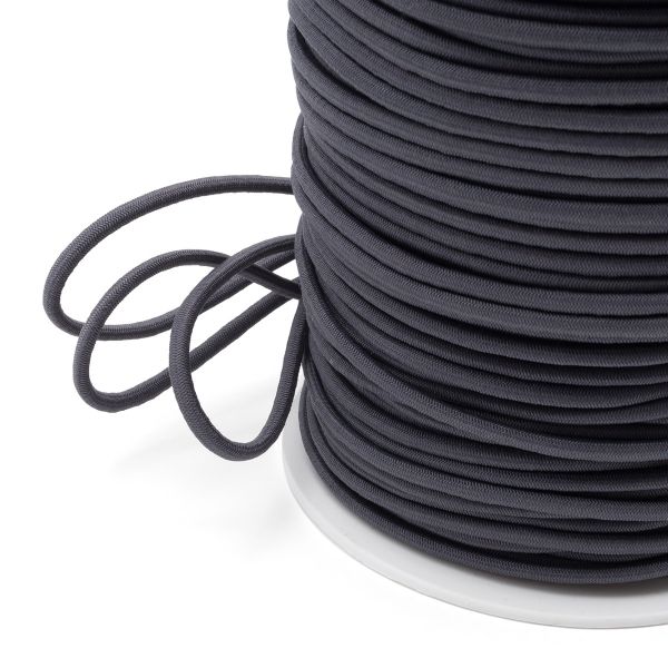 Резинка шляпная (шнур эластичный) ⌀4.0 мм / 100 метров, 12 серый