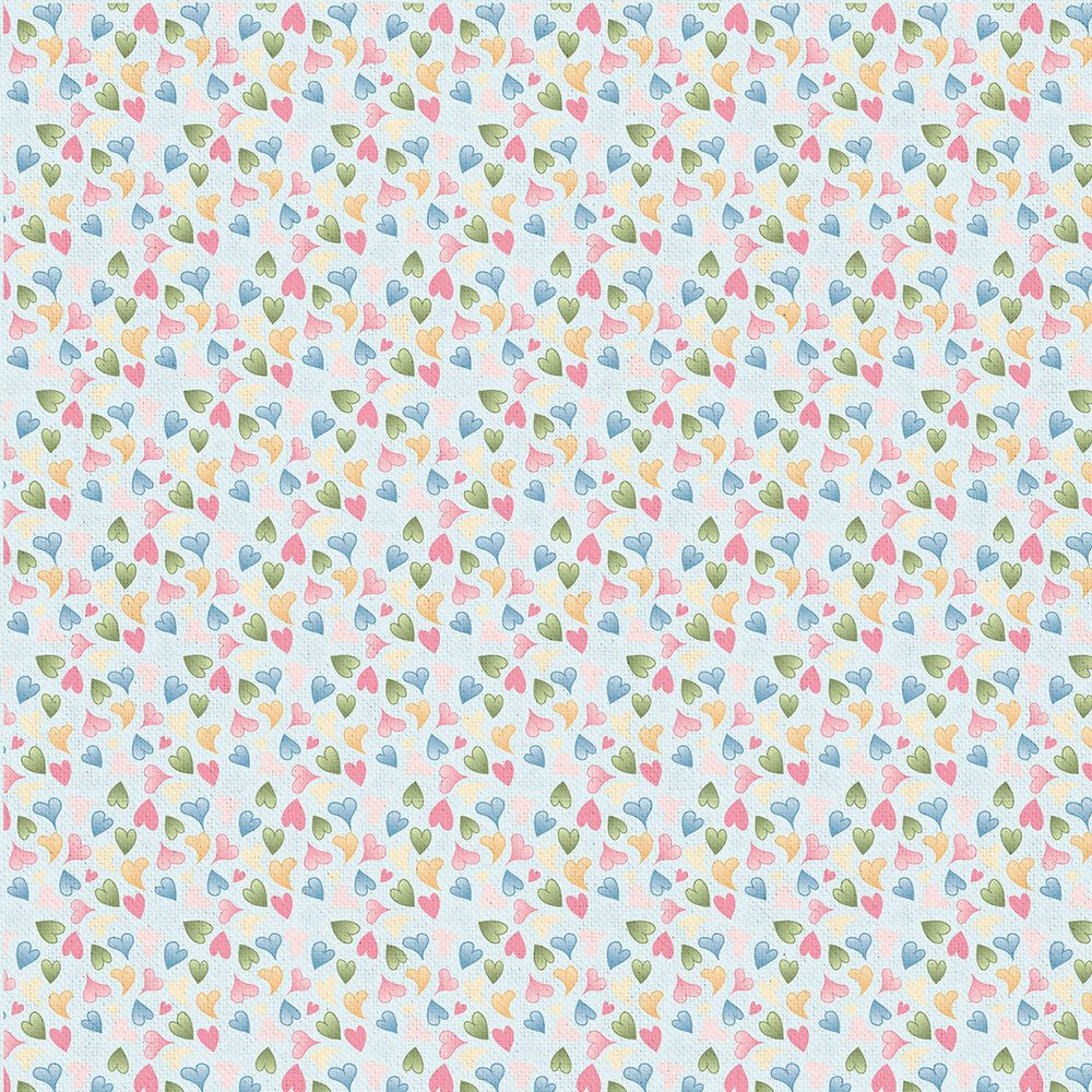 Ткань для пэчворка Peppy Нежная история, рулон 112 см / 5 метров, НИ-26 голубой, Peppy