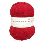Пряжа Пехорка Австралийский меринос / уп.5 мот. по 100 г, 400 м, 06-Красный