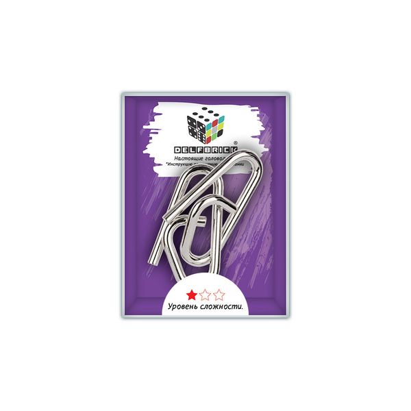 Головоломка металлическая, 1 шт, Петельки 2 элемента, Delfbrick DLM-08