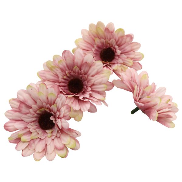 Цветы искусственные декоративные 7,5см, 4 шт в упак, 1 бело-розовый