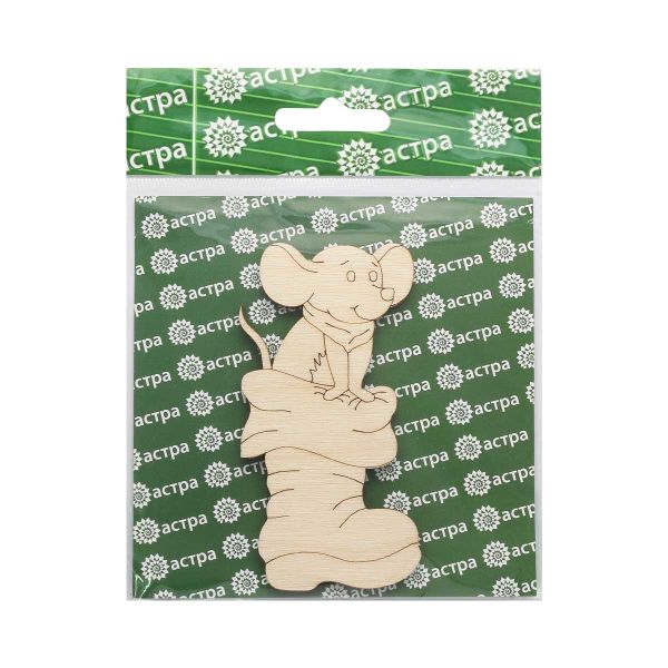 Заготовка для декорирования Мышонок в сапожке 4,6х9,4х0,3см, Астра