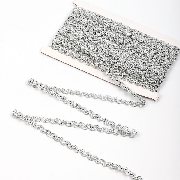 Тесьма отделочная 10 мм / 13.71 метров, TBY 918 цв.серебро