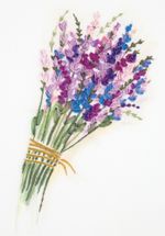 Набор для вышивания нитками Panna, Живая картина, Букет лаванды, 14х21,5 см