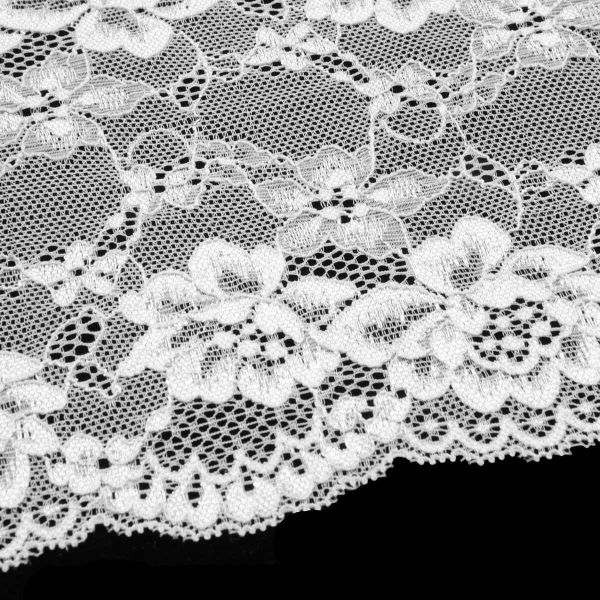 Кружево бельевое эластичное 180 мм / 13.72 м, цв. C501 белый