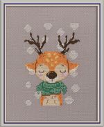 Набор для вышивания нитками Klart 8-562, Олень в шарфике, 11.5х11.5 см