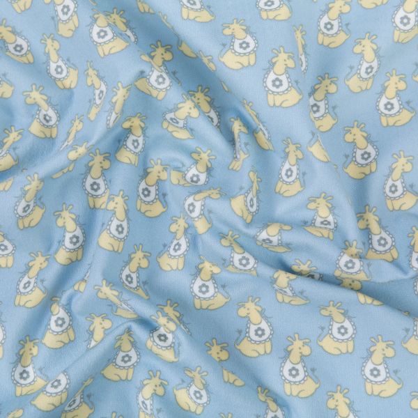 Ткань для пэчворка Peppy Молочные сны фланель, рулон 112 см / 5 метров, МС-01 голубой, Peppy