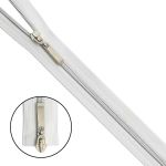 Молния спираль (витая) Т7 (7 мм) 2 зам., разъем., 100 см, никель / белый, 10 шт