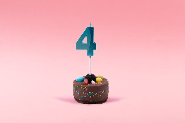 Свеча для торта Цифра 4, 12 шт, Boomzee BCD-12