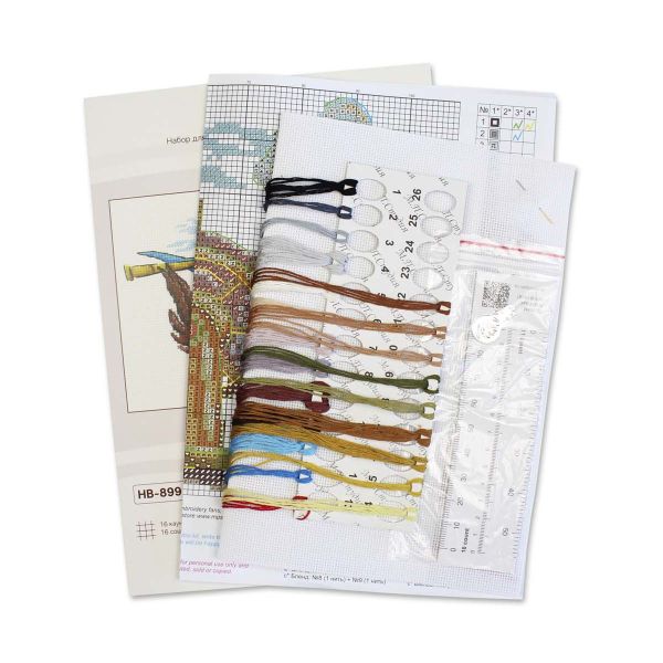 Набор для вышивания нитками МП Студия, Прямо по курсу 12х17см