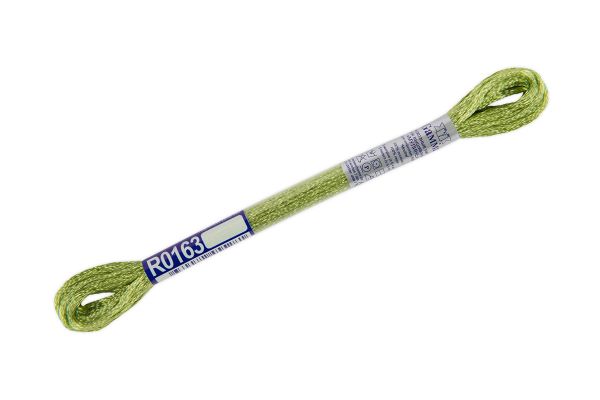 Мулине Gamma вискоза 100%, цв.R0163 св.зеленый, 12 мотков по 8 метров
