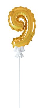Шар самодув Цифра, 5 шт, 9, золотая, Boomzee FBZ-03