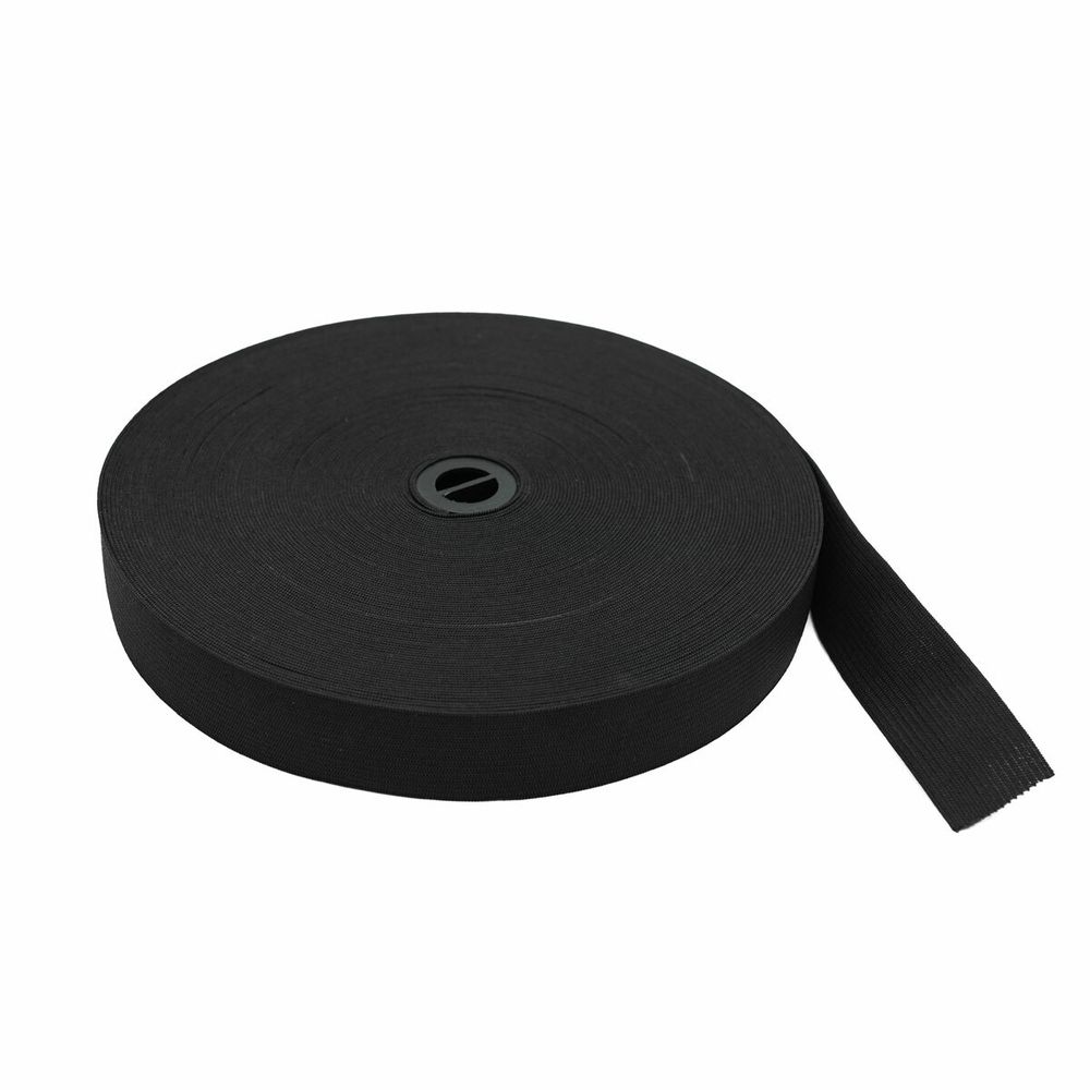 Резинка вязаная (стандарт) 25 мм / 25 метров, ТВ-25, черный