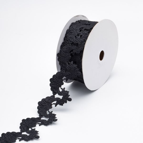 Лента декоративная 45.0 мм / 13.72 метра, черный, 201432