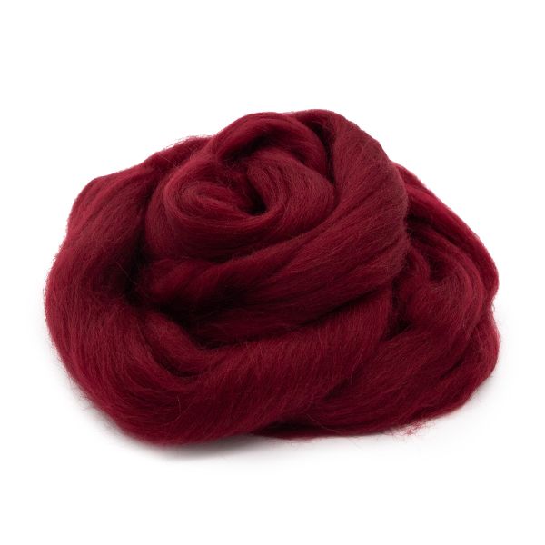 Лента для валяния полутонкая, 100% шерсть, 50гр Камтекс, цв.091 вишня