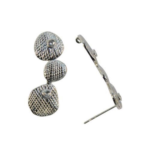 Основа для серег, 10х25 мм, упак., 2 шт, Астра, серебро