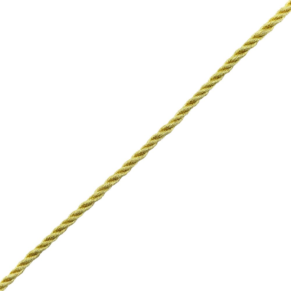 Шнур витой ⌀3.0 мм / 50 метров, металлизированный, золото
