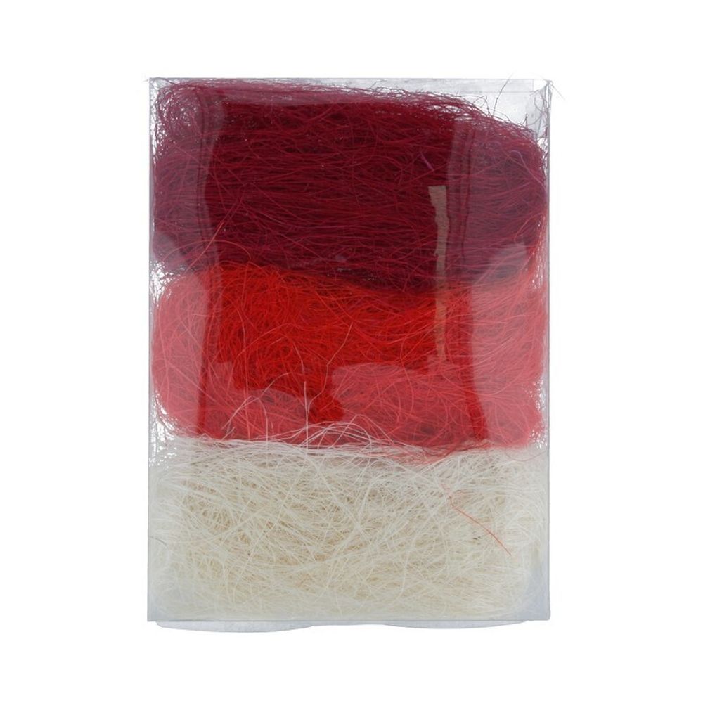 Сизалевое волокно 30 г,±3 г, 03 белый/красный/бордовый, Blumentag BMG-30 MIX