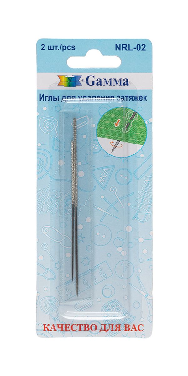 Иглы ручные для удаления затяжек, 2 шт, большая -7.8 см; маленькая -6.0 см, Gamma NRL-02