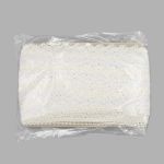 Кружево вязаное (тесьма) 35 мм / 25 м, беж/бел, одностороннее