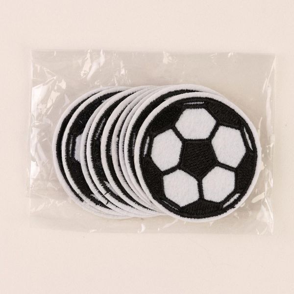 Термоаппликация футбольный мячик d5,1см, белый/черный, 10 шт
