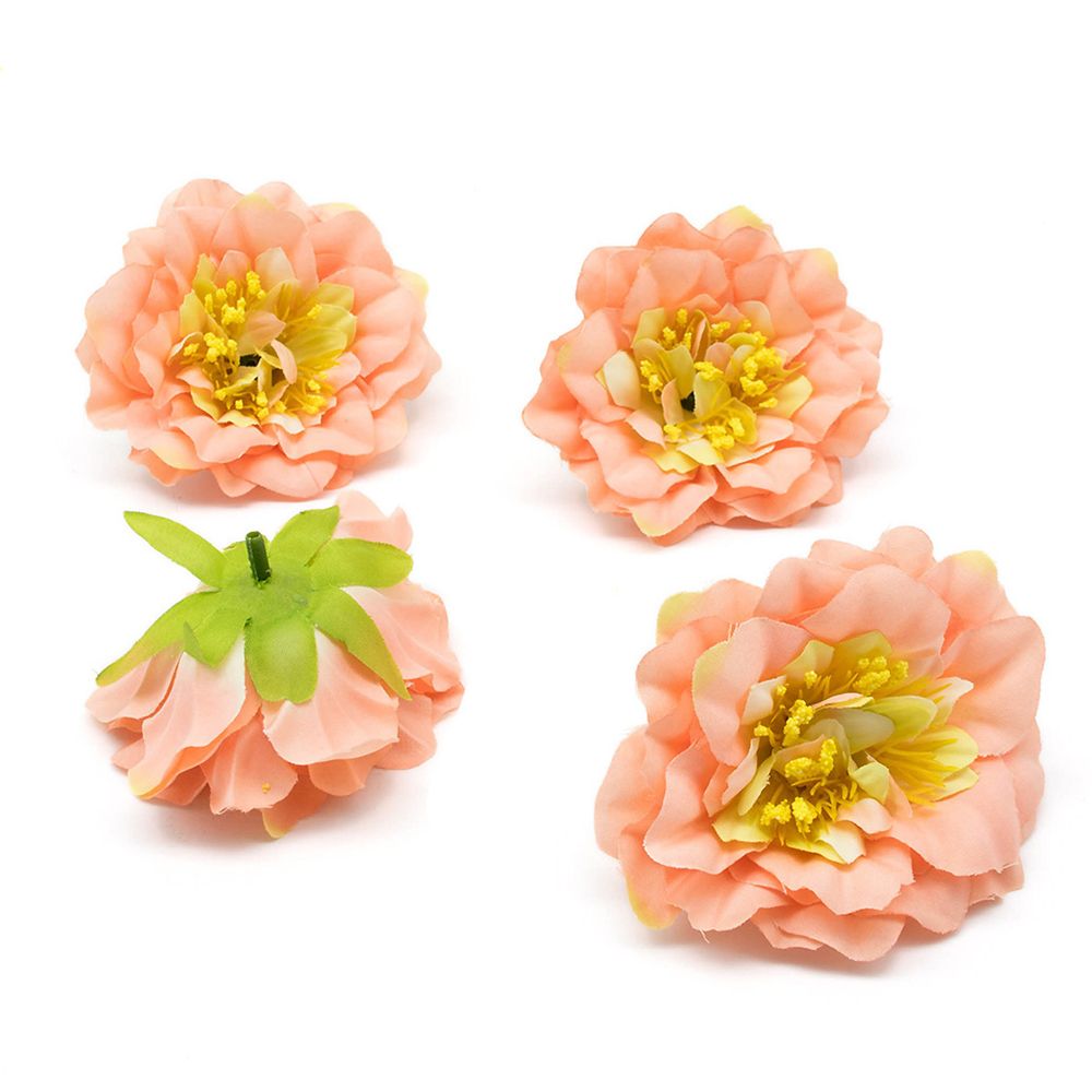 Набор декоративных цветов, 7см, 4 шт/упак (персиковый), AR443