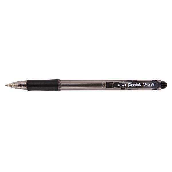 Ручка шариковая автоматическая Pentel Fine Line ⌀0.7 мм, 12 шт, BK417-A цвет чернил: черный