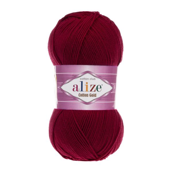 Пряжа Alize (Ализе) Cotton Gold / уп.5 мот. по 100 г, 330м, 057 бордо A