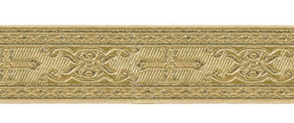 Лента (тесьма) жаккардовая 25.0 мм / 10±0.5 метров, (галун православный), золото, Gamma TRJ-64
