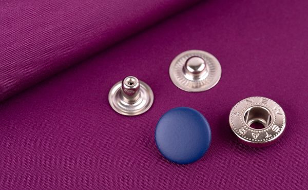 Кнопка Альфа (S-образная) ⌀15 мм, 72±5 шт, soft-touch металл, синий soft-touch, Micron