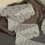 Кружево гипюр (плетёное) 45 мм, диз.2500 цв.F102 молочный уп.13.71м, Kruzhevo